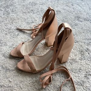 Raye rose gold Layla block heel